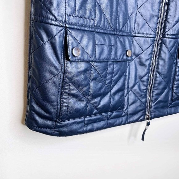 Lafayette 148 leather quilted vest - size large - Picture 7 of 10